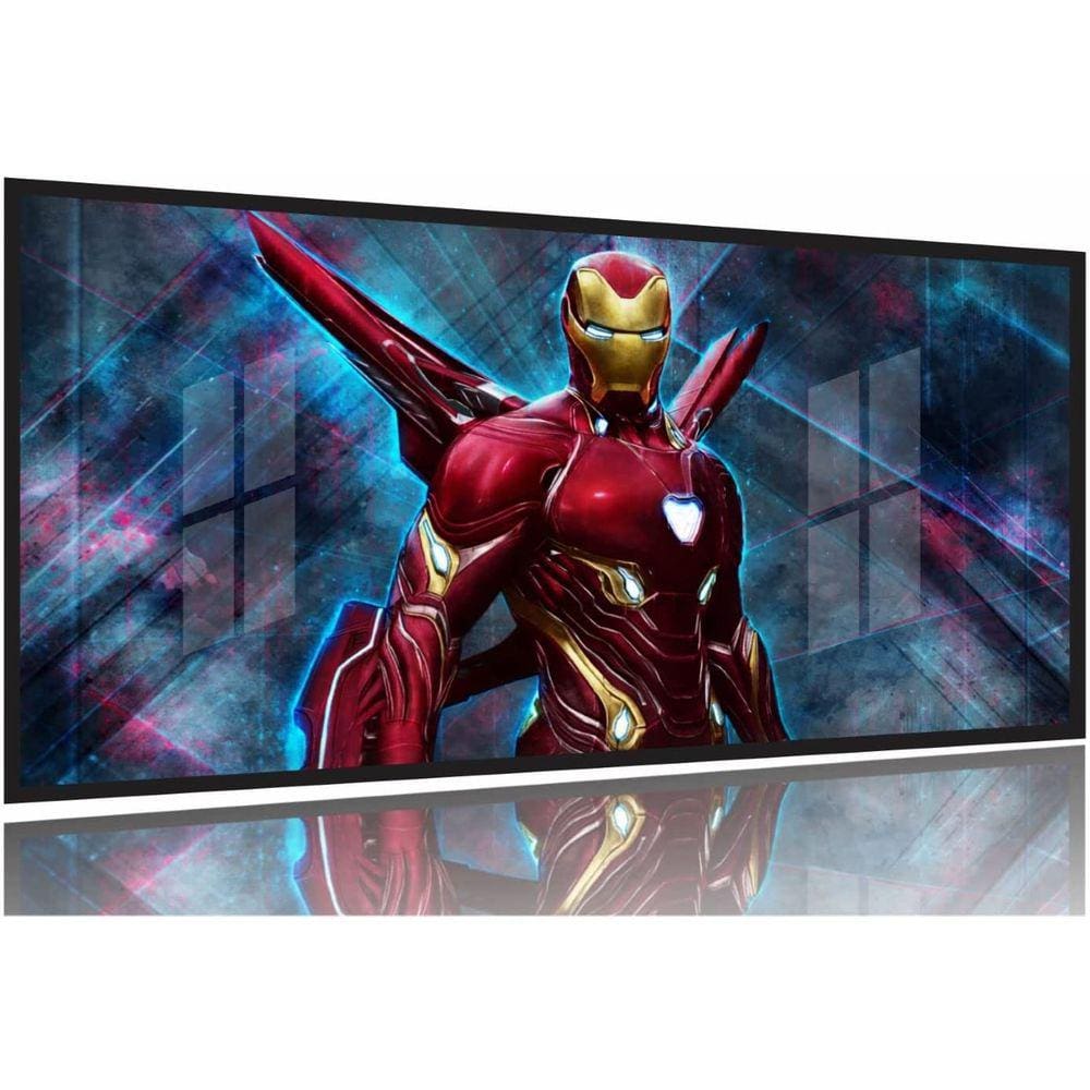 Quadro Decorativo Homem de ferro C 130x60 Moldura Preta 2x2