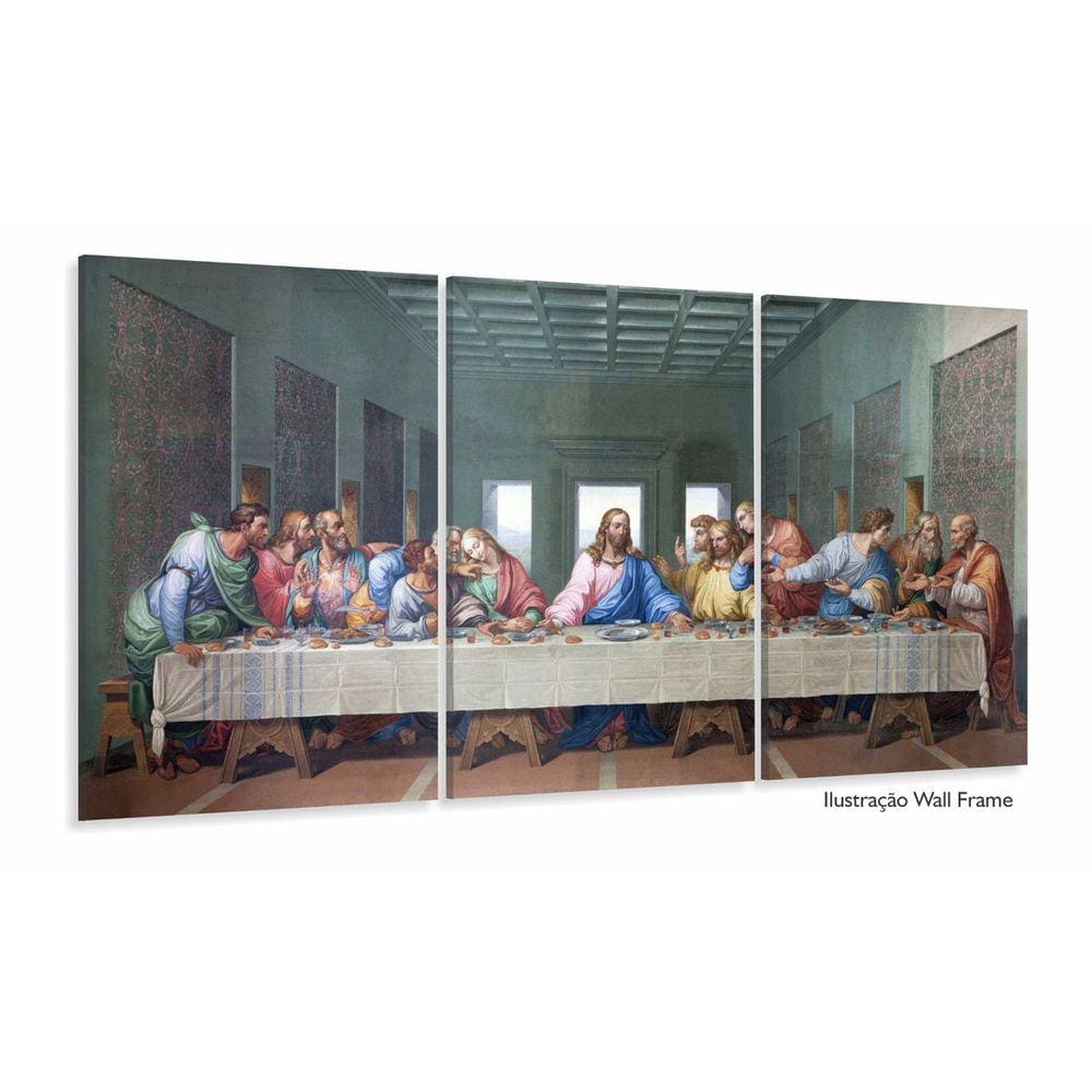 Quadro Decorativo Santa Ceia Jesus Sala Quarto 120x60