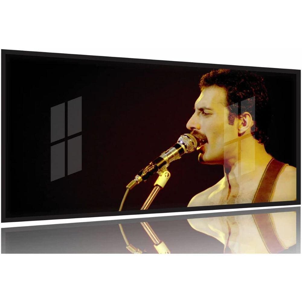 Quadro Decorativo Fred Mercury Queen 130x60 Moldura Preta 2x2