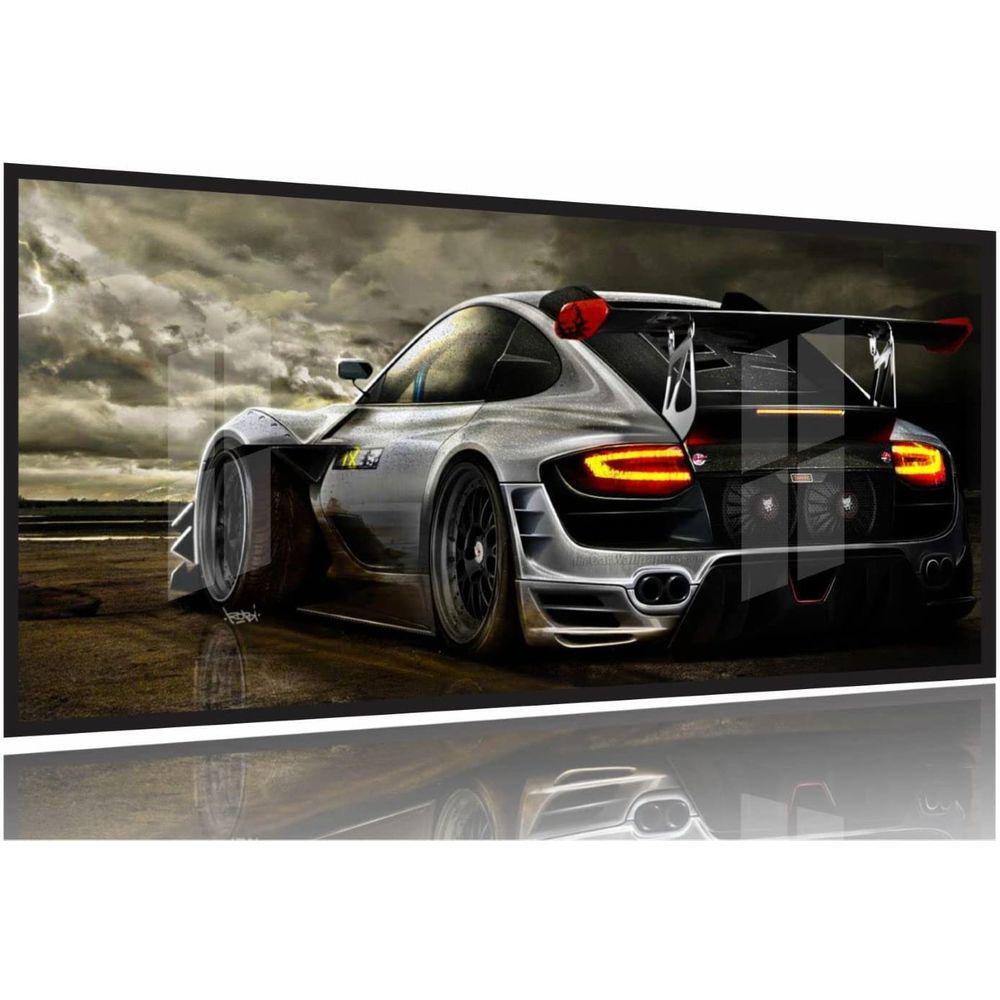 Quadros Decorativos Carros Racing 130x60 Moldura Preta 2x2