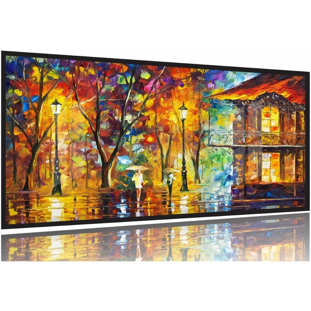 Quadros Decorativos Pintura Abstrato City Sala Quarto 130x60 Moldura Preta 2x2