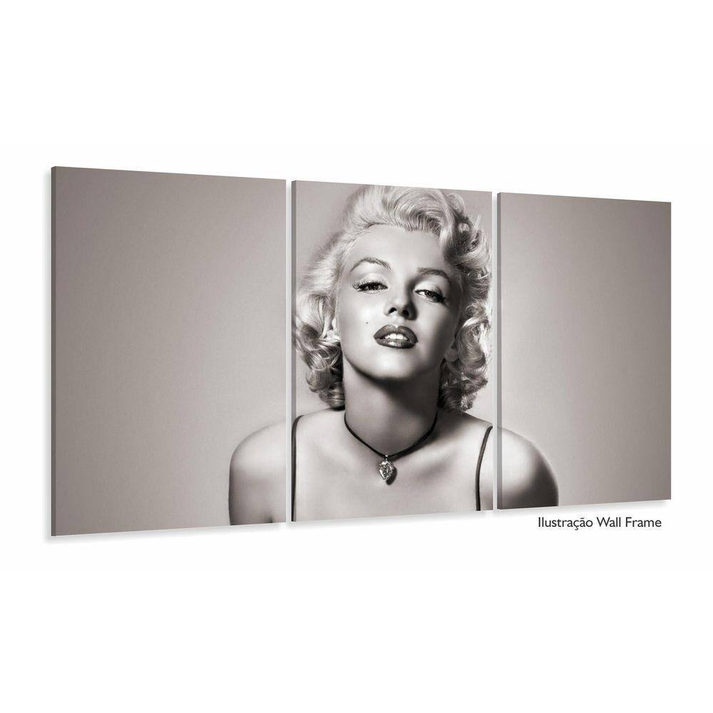 Quadro Decorativo Marilyn Monroe Mosaico 3 peças 120x60 sala