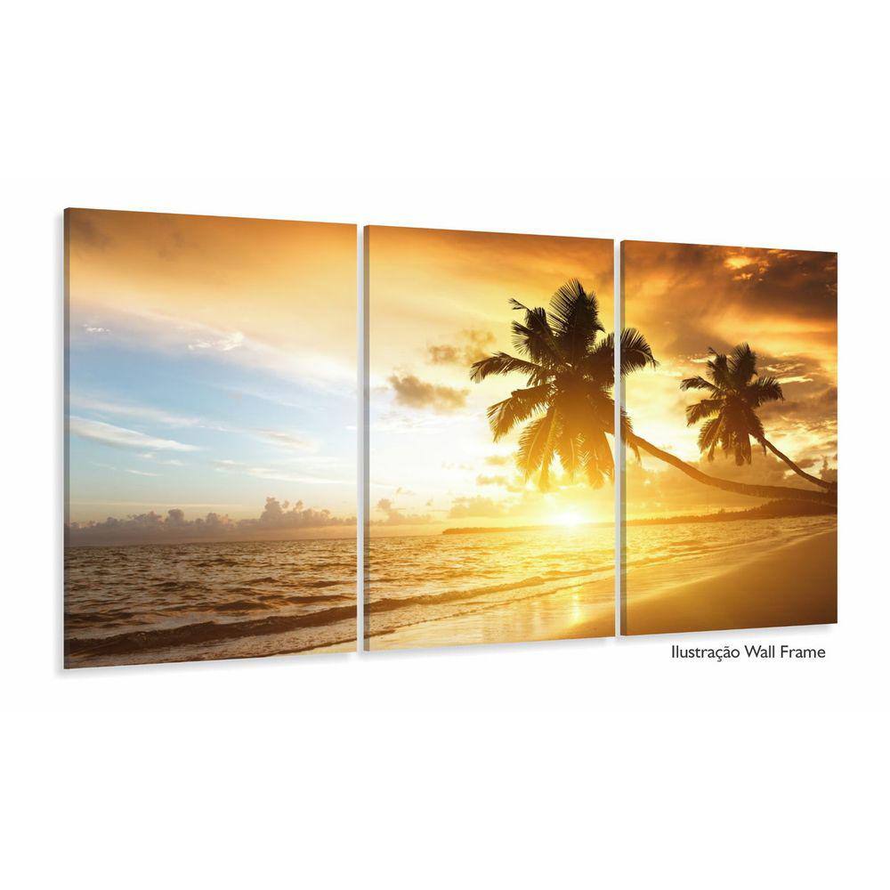 Quadros Decorativos Praia Sol Coqueiro 60x120 em Tecido