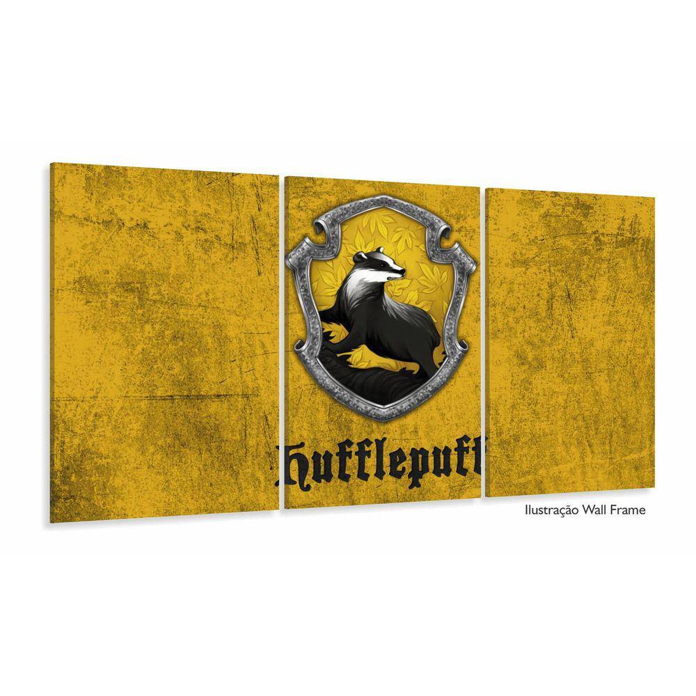 Quadro Harry Potter Huflepuff Decorativo Com Tela Em Tecido