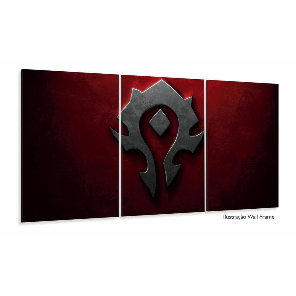 Quadro Word of Worcraft 3 peças 120x60 em tecido