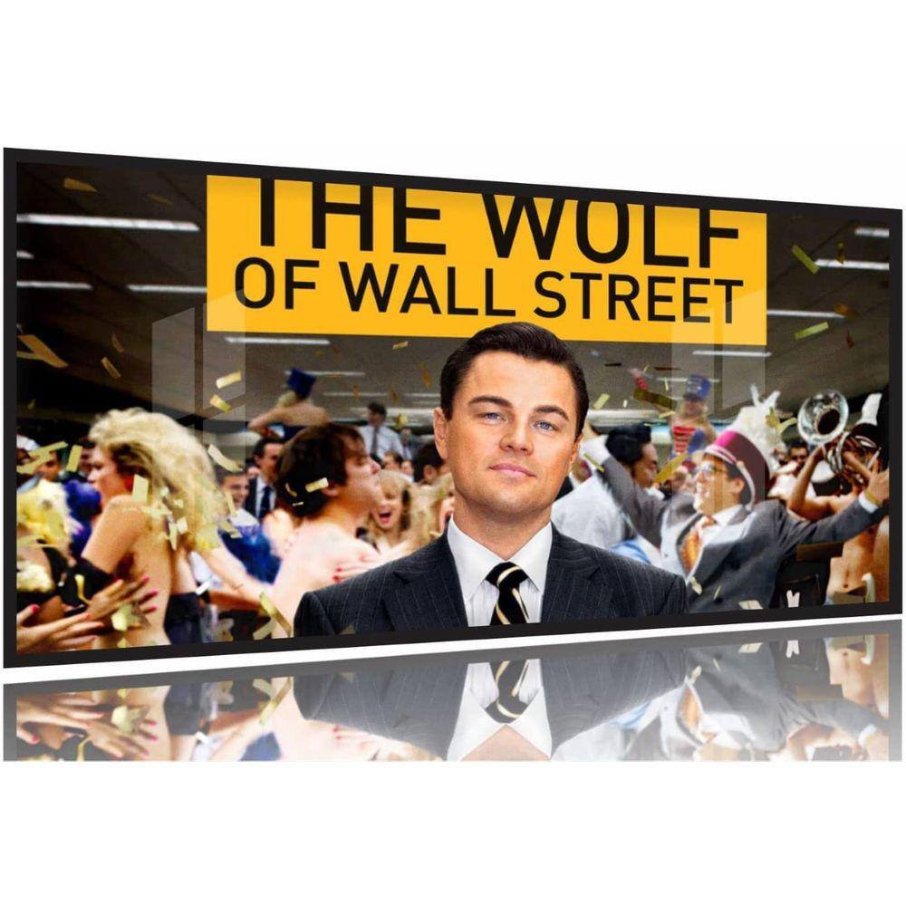 Quadro Decorativo Lobo de Wall Street Filme 130x60 Moldura Preta 2x2