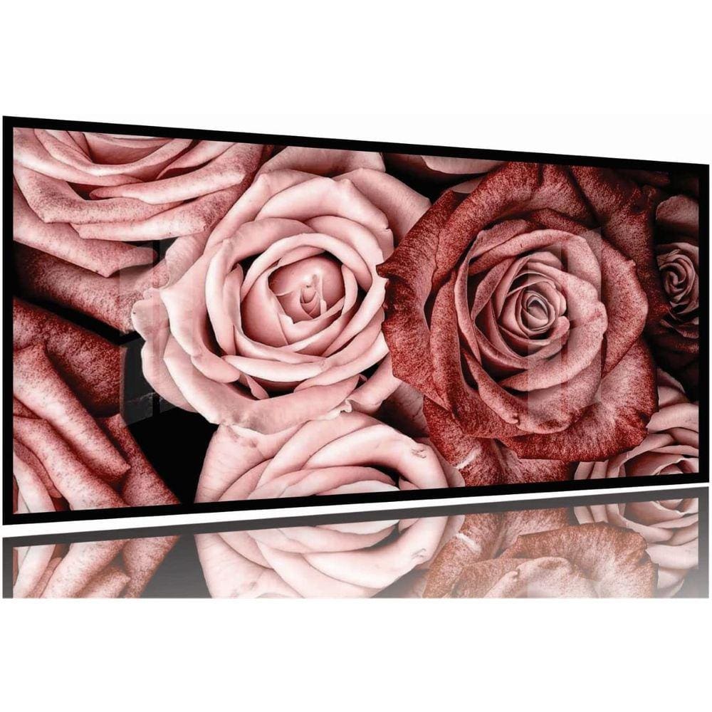 Quadro Decorativo Rosa Excêntrica 130x60 Moldura Preta 2x2