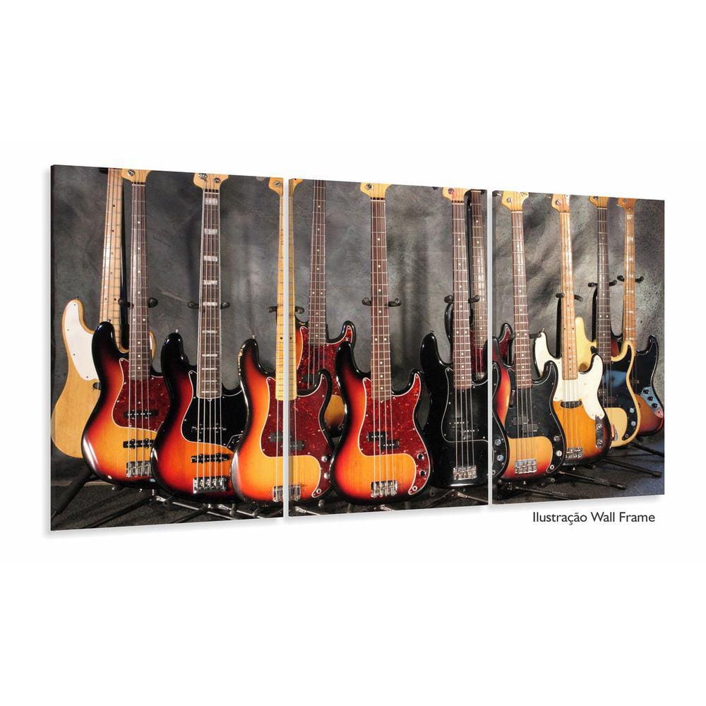 Quadro Decorativo Guitarras 120x60 Mosaico Em Tecido