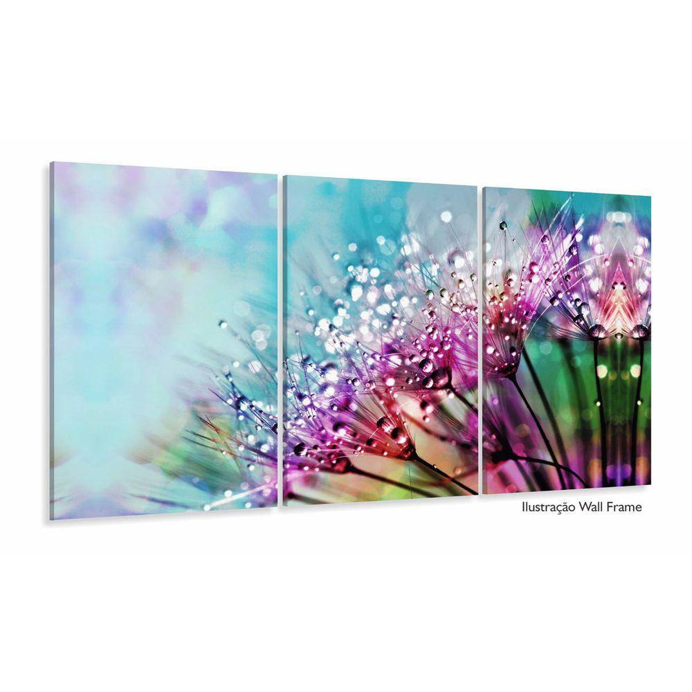 Quadro Flor Dente De Leão Sala Corredor Vertical Mosaico 3 p