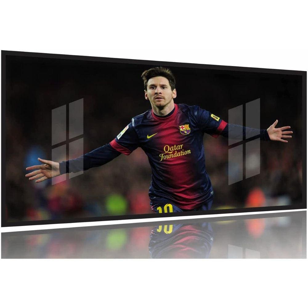 Quadro Decorativo Messi 130x60 Moldura Preta 2x2