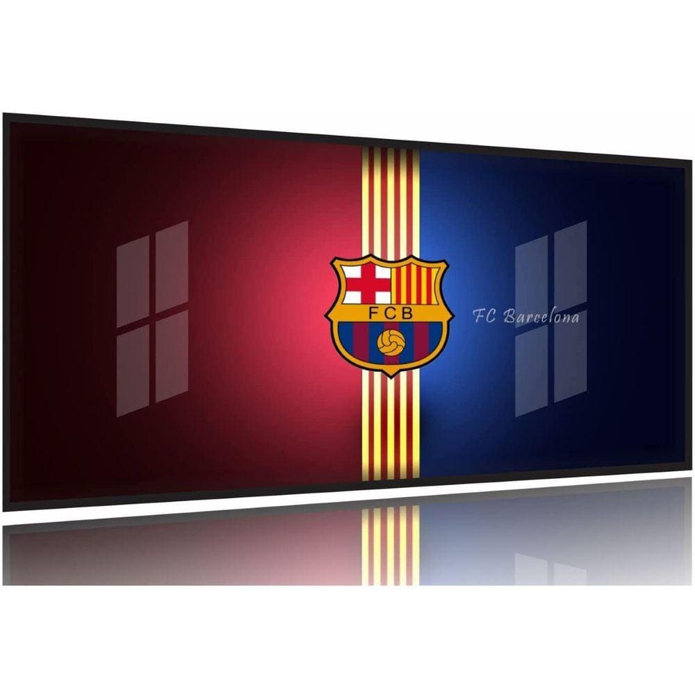 Quadro Decorativo FC Barcelona Futebol 130x60 Moldura Preta 2x2