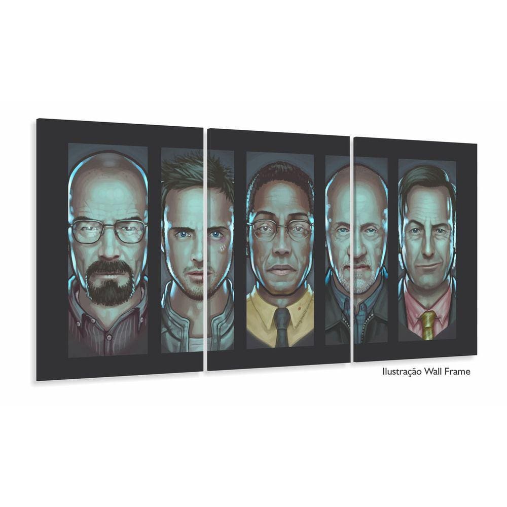 Quadro Decorativo Braking Bad Série 120x60 3 peças sala