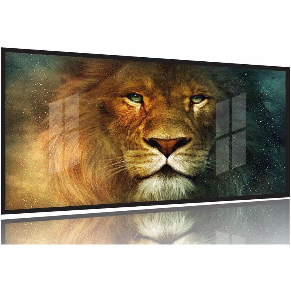 Quadros Decorativos Leão de Judá Animal Sala Quarto 130x60 Moldura Preta 2x2