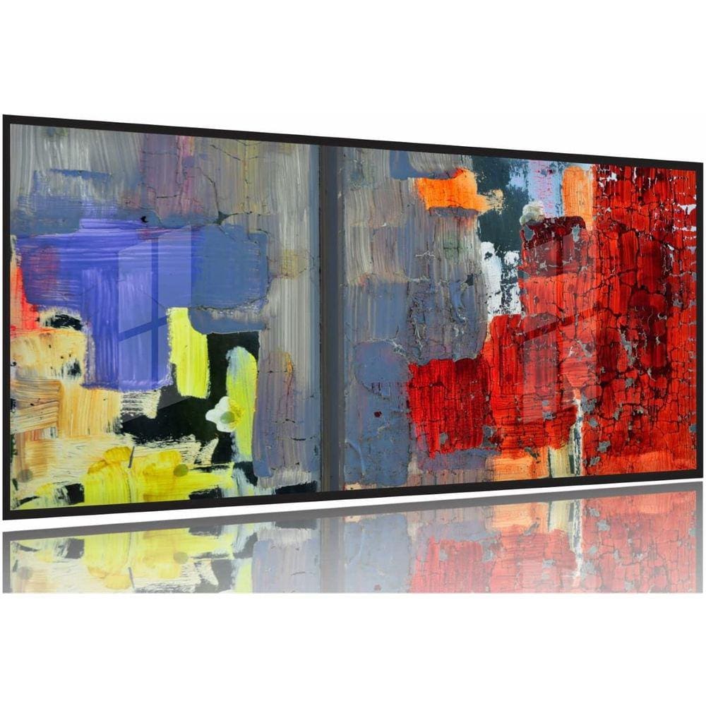 Quadro Decorativo Abstrato Textura 130x60 Moldura Preta 2x2