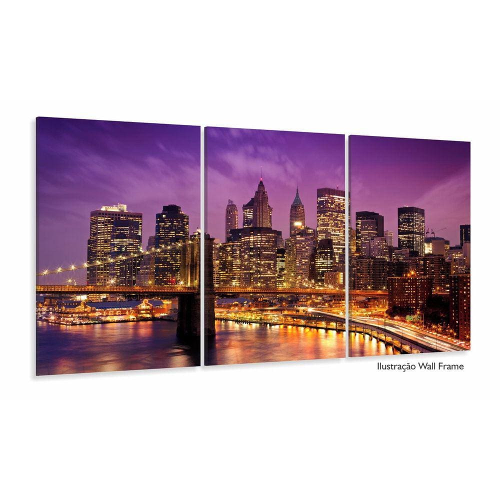 Quadros Decorativos Nova York 120x60 3 peças em Tecido