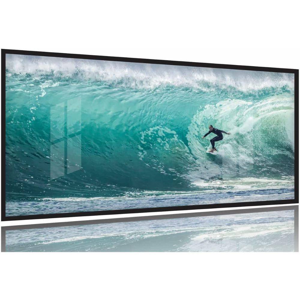 Quadro Mosaico Onda Mar Surf 130x60 Moldura Preta 2x2