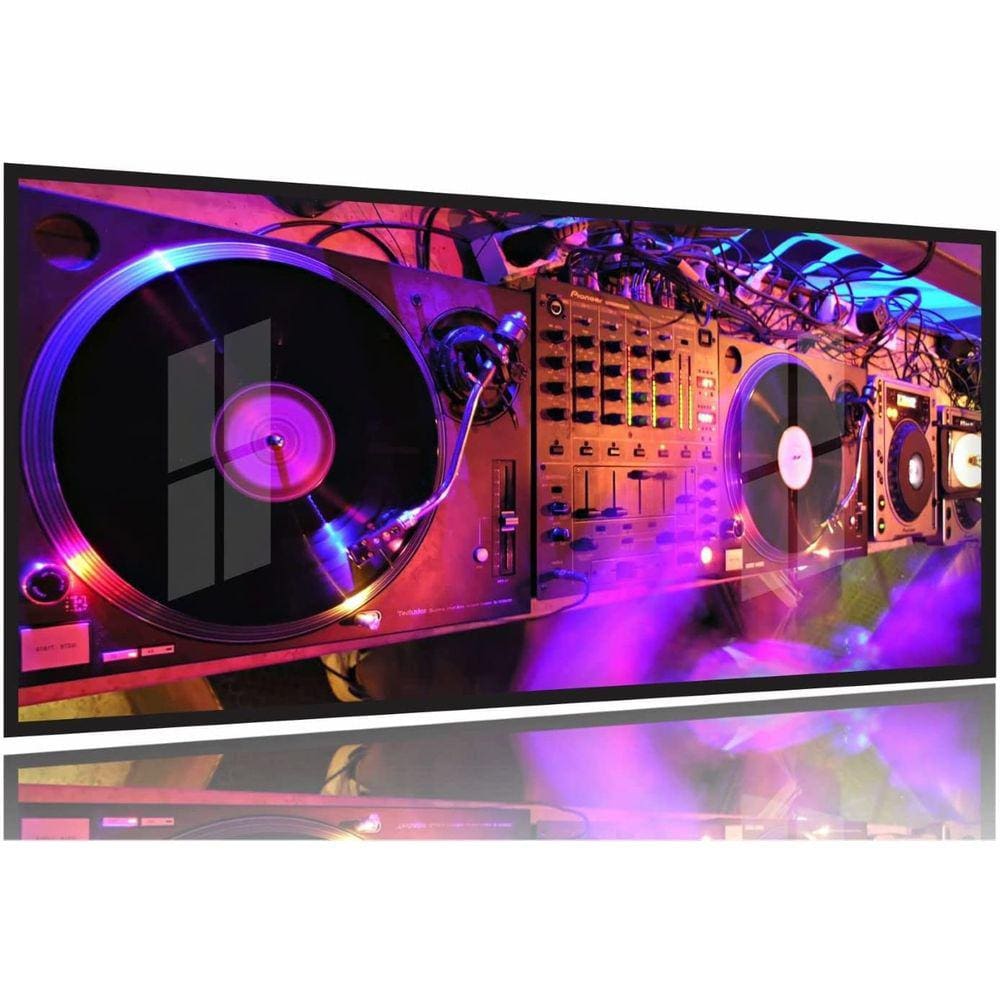 Quadro Decorativo DJ Música Som 130x60 Moldura Preta 2x2