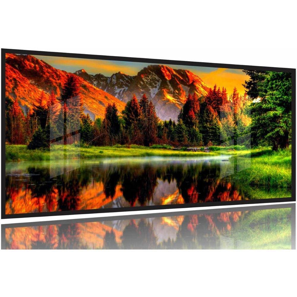 Quadro Decorativo Paisagem Floresta 130x60 Moldura Preta 2x2