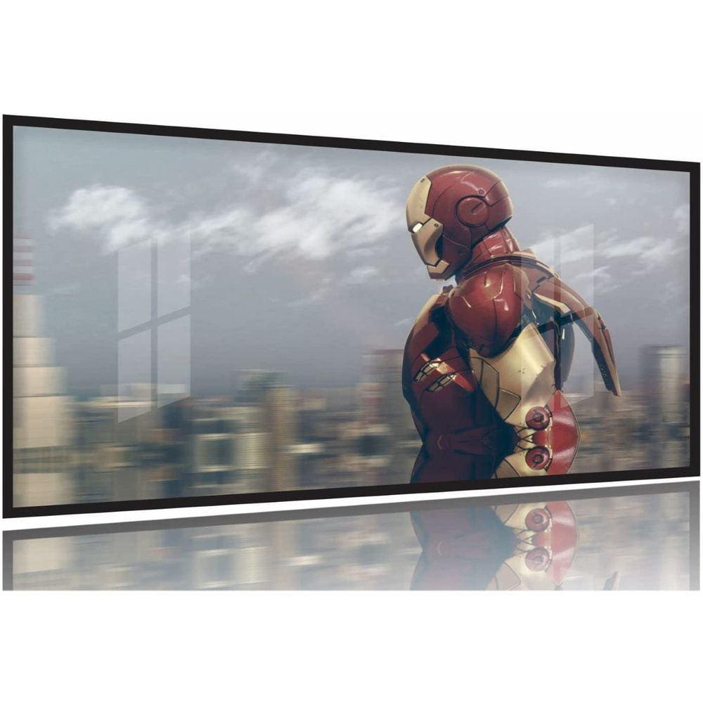 Quadro Decorativo Homem de ferro A 130x60 Moldura Preta 2x2