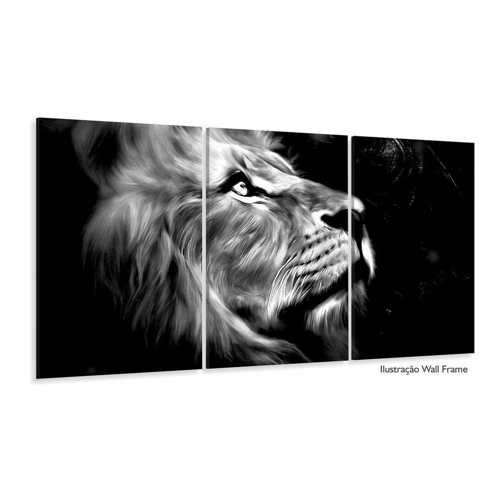 Quadro Decorativo Leao de Juda Olhar 120x60 sala quarto