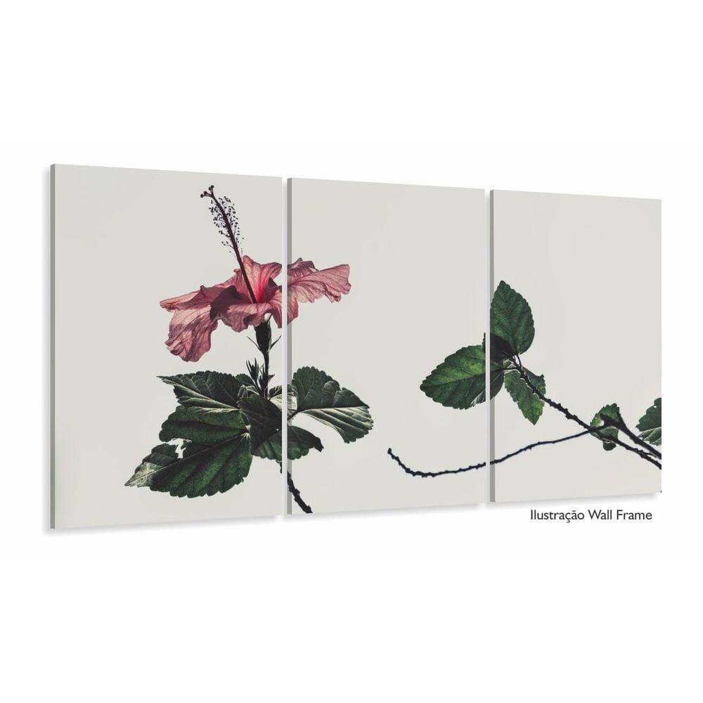 Quadro Flor Vintage Conjunto Vertical decorativo 3 Peças