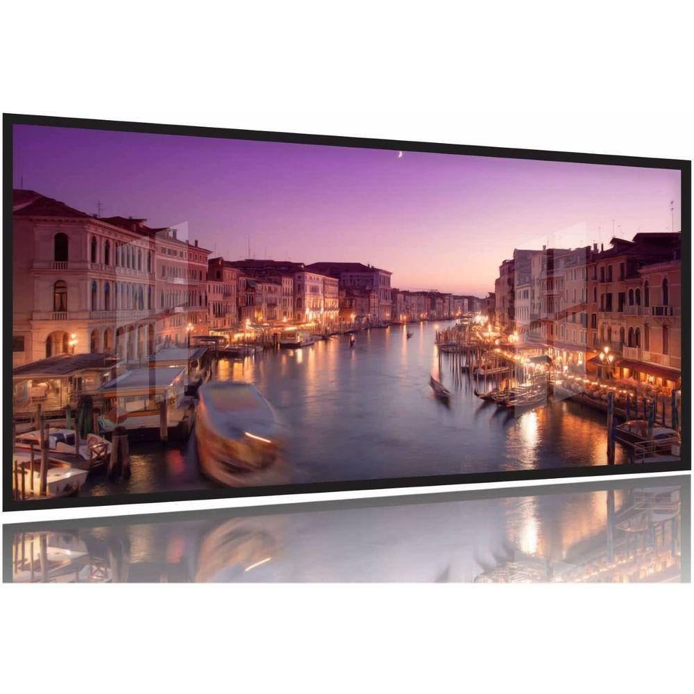 Quadro Decorativo Paisagem Itália Veneza - T130x60 Moldura Preta 2x2