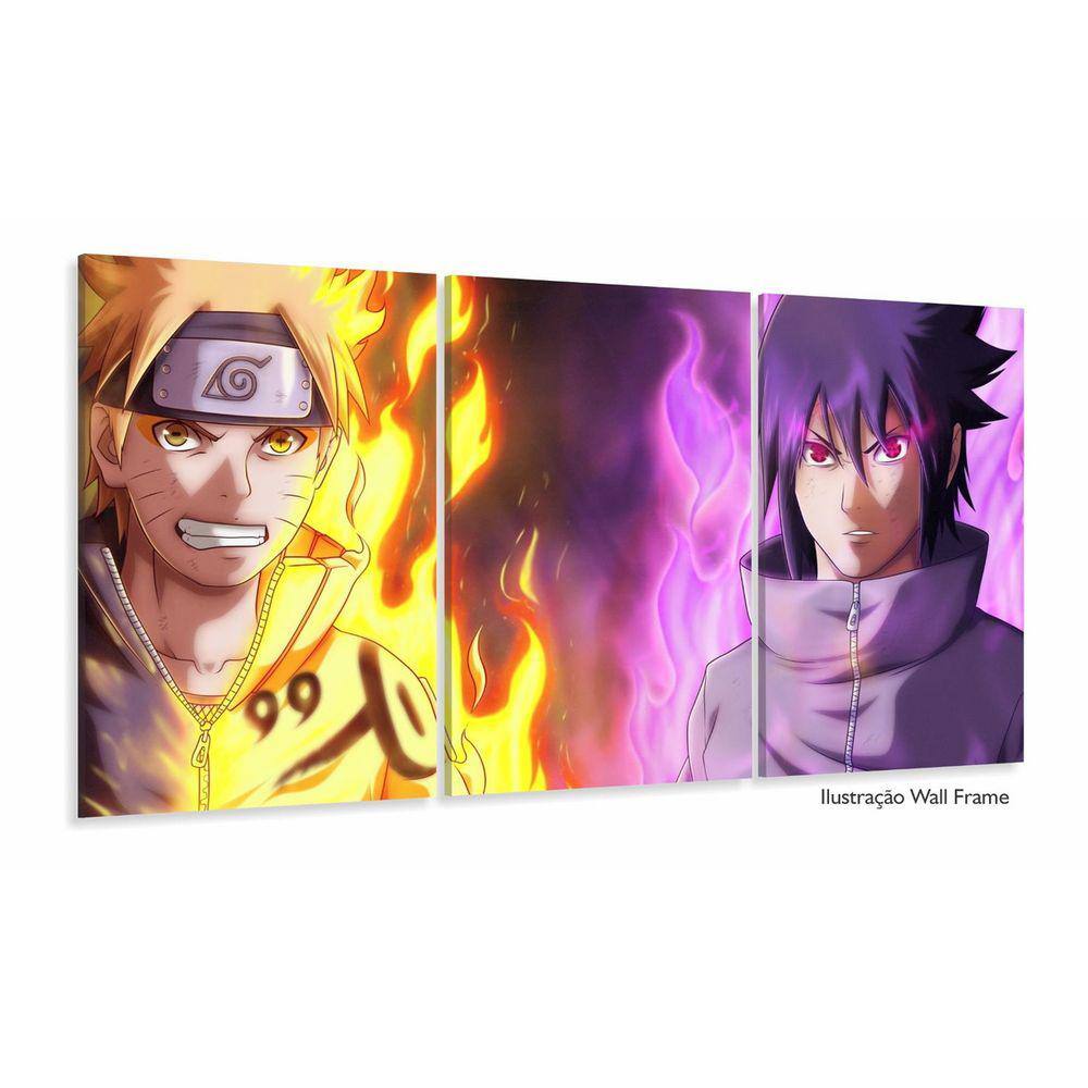 Quadro Mosaico Naruto Sennin Sasuke Mangekyou Sharingan 120x