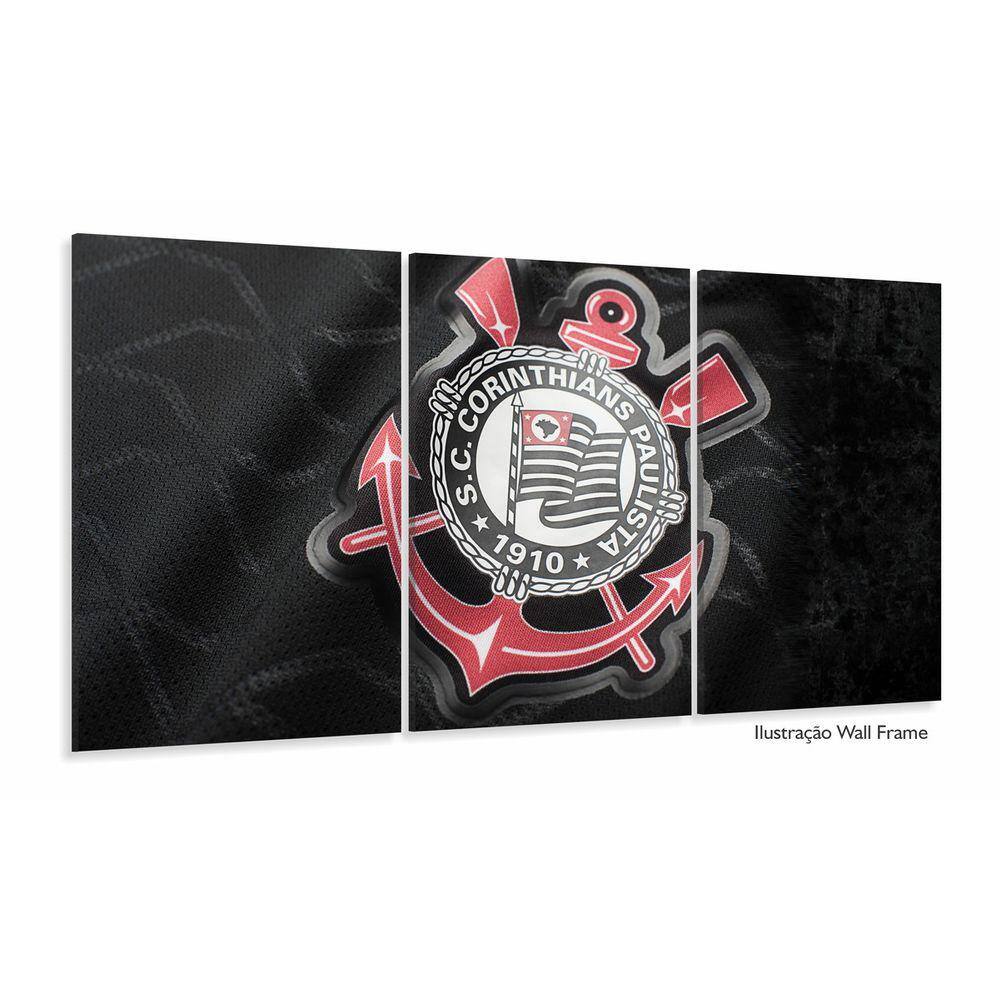 Quadro Decorativo Corínthians Escudo Futebol Mosaico 120x60