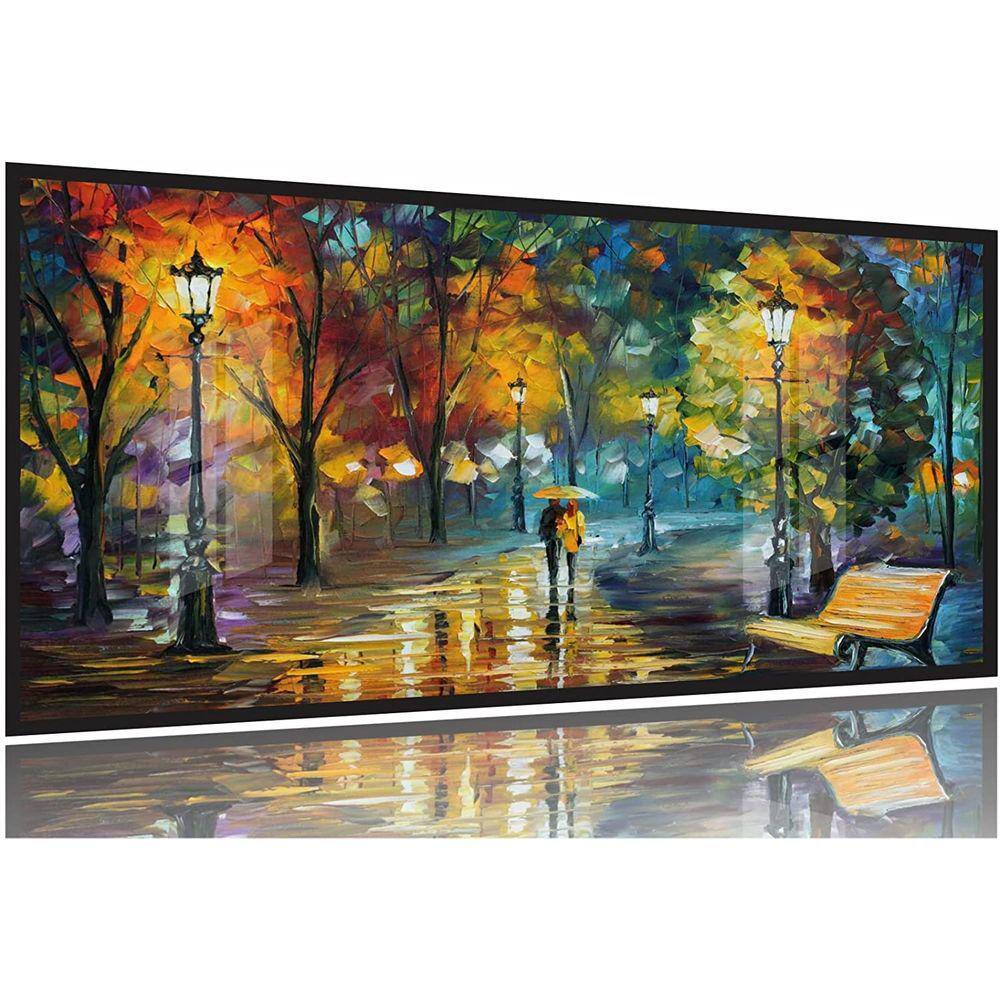 Quadro Abstrato Moderno Em Arte Para Sala Quarto Hall 130x60 Moldura Preta 2x2
