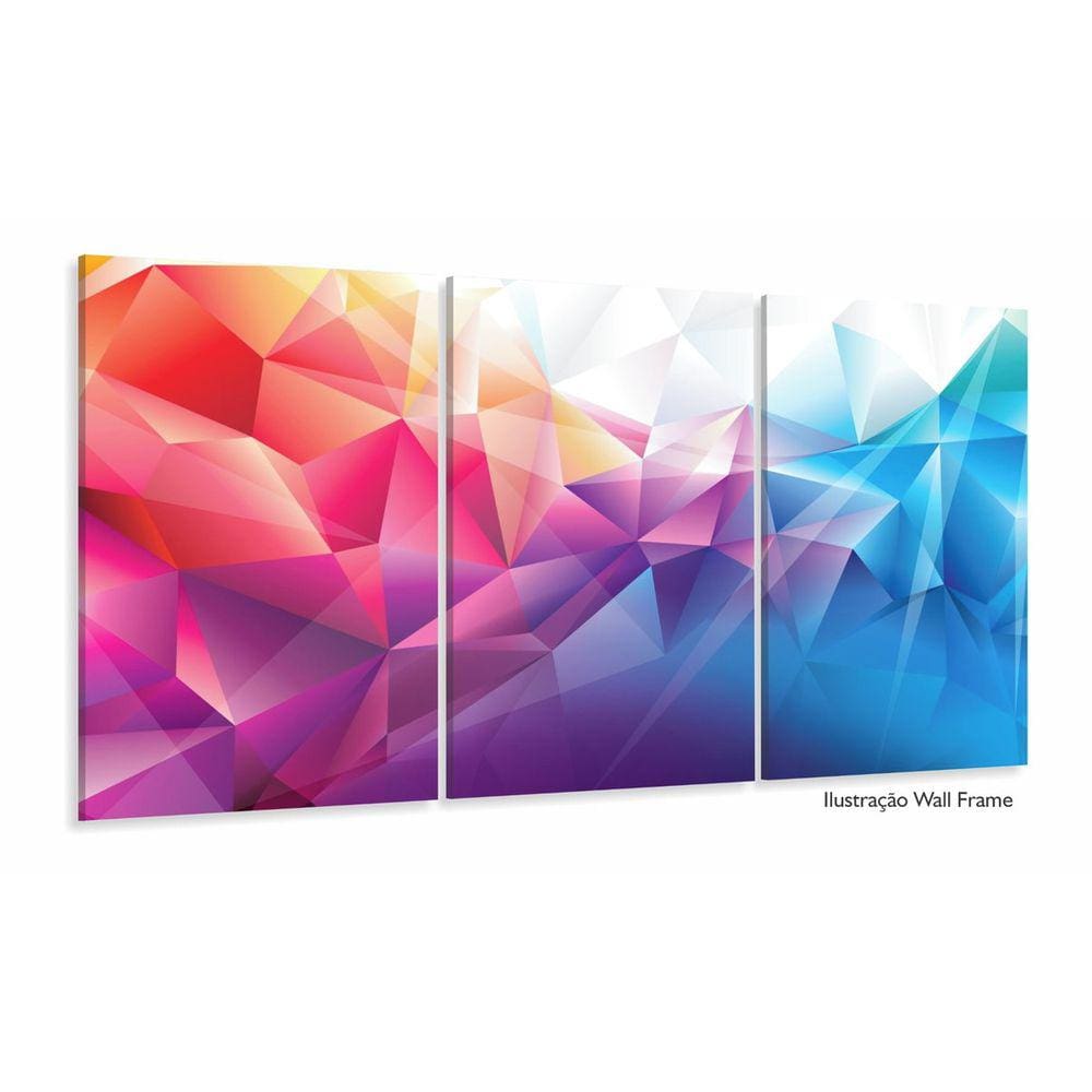 Quadro Decorativos Geométrico abstrato com 120x60 3 peças 2
