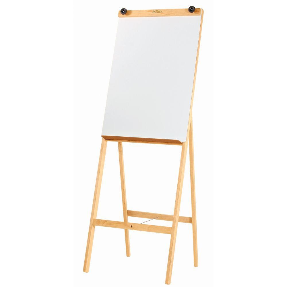 Porta Bloco Branco Cavalete Flip Chart Estrutura Em Pinus Luxo Cor Natural Altura 1,80 Metros Referência 2525 SOUZA