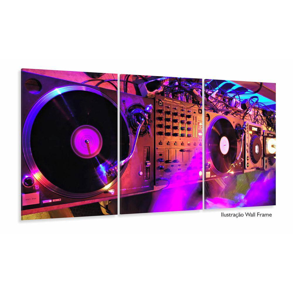 Quadro Decorativo DJ Música Som 120x60 3 peças