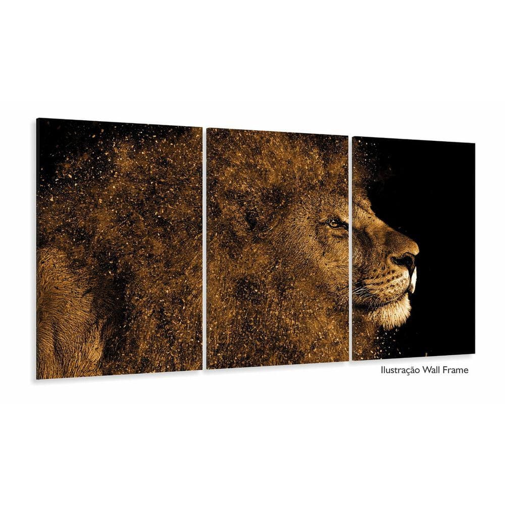 Quadro Leão De Judá Vertical Para Corredor Hall Em tecido 12