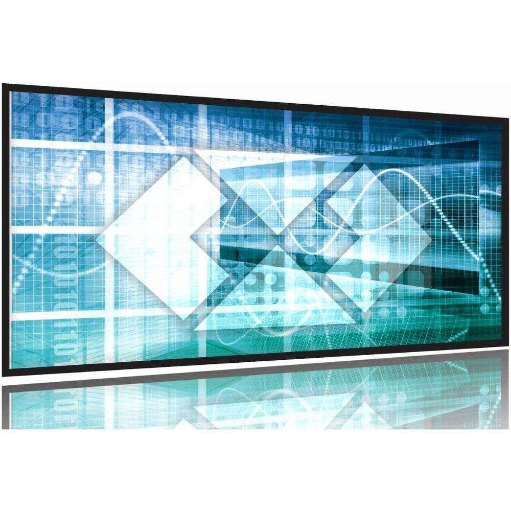 Quadro Para Escritório Símbolo Administração Arte 130x60 Moldura Preta 2x2