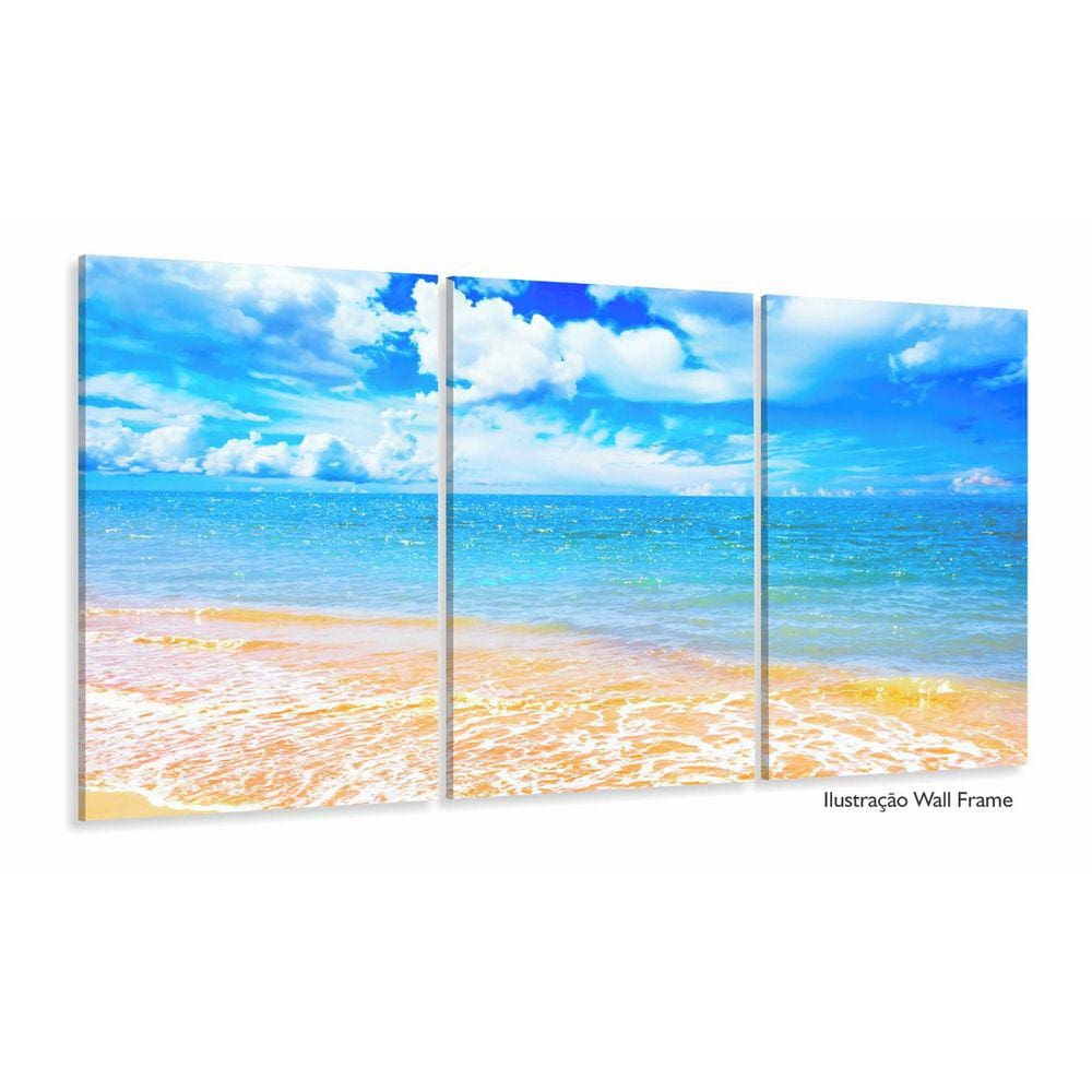 Quadro Decorativo Praia Mar Areia Mosaico 120x60