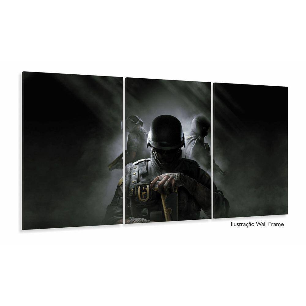 Quadro Decorativos Rainbow Six Com 3 Peças 125x60