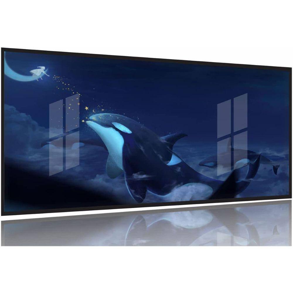 Quadro Decorativo Baleia 130x60 Moldura Preta 2x2