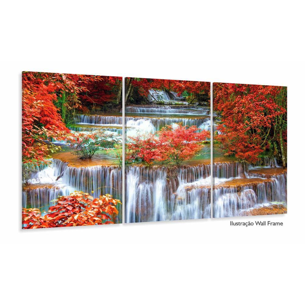 Quadro Decorativo Cachoeira Floresta Tropical 120x60 Sala