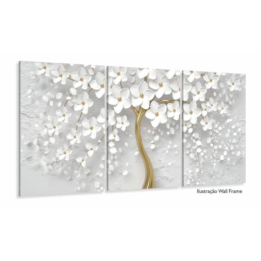 Quadro Decorativo Sala Quarto Flores Cerejeiras 3 Telas