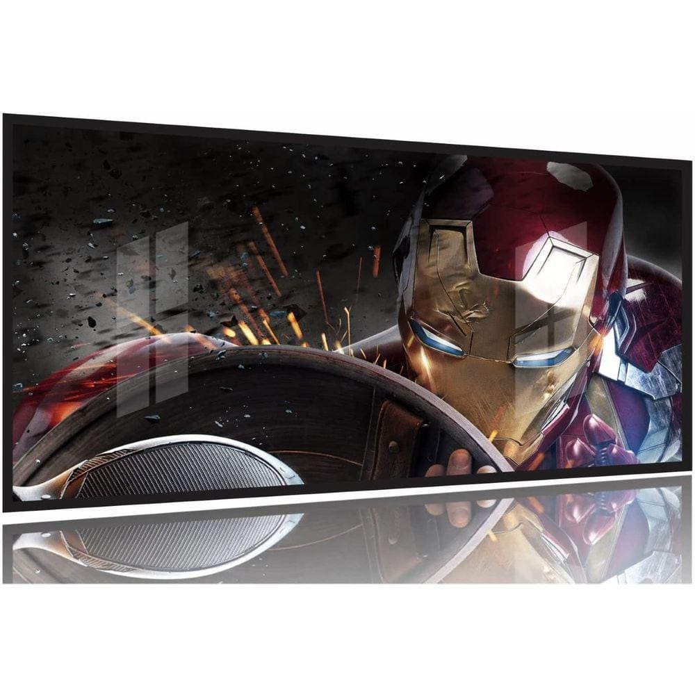 Quadro Decorativo Homem de Ferro 8 130x60 Moldura Preta 2x2