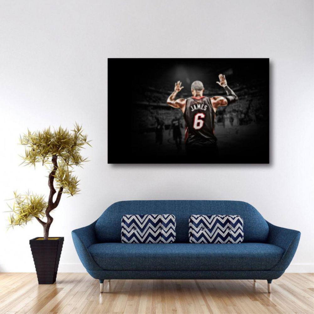 Quadro Lebron James Basquete com Tela em Tecido