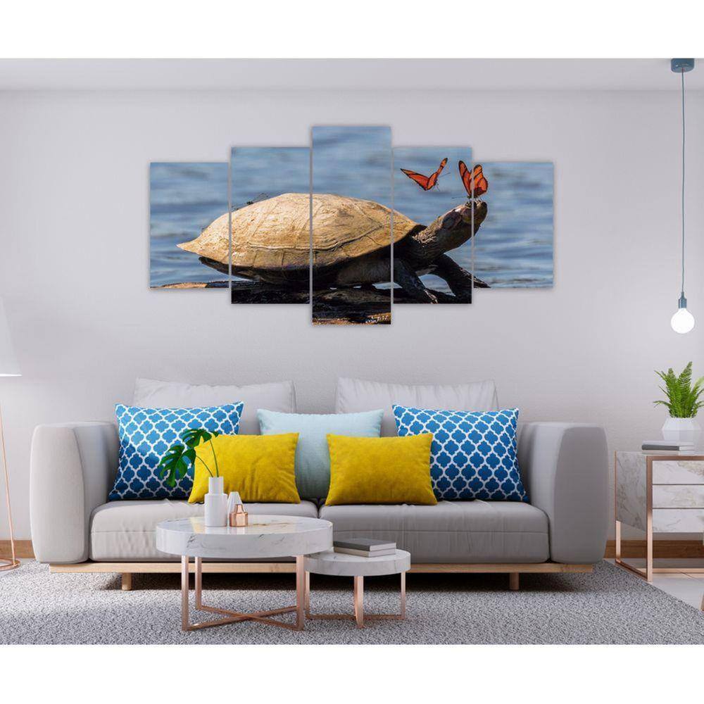 Quadro Decorativo Sala Quarto Escritório Tartaruga Borboleta
