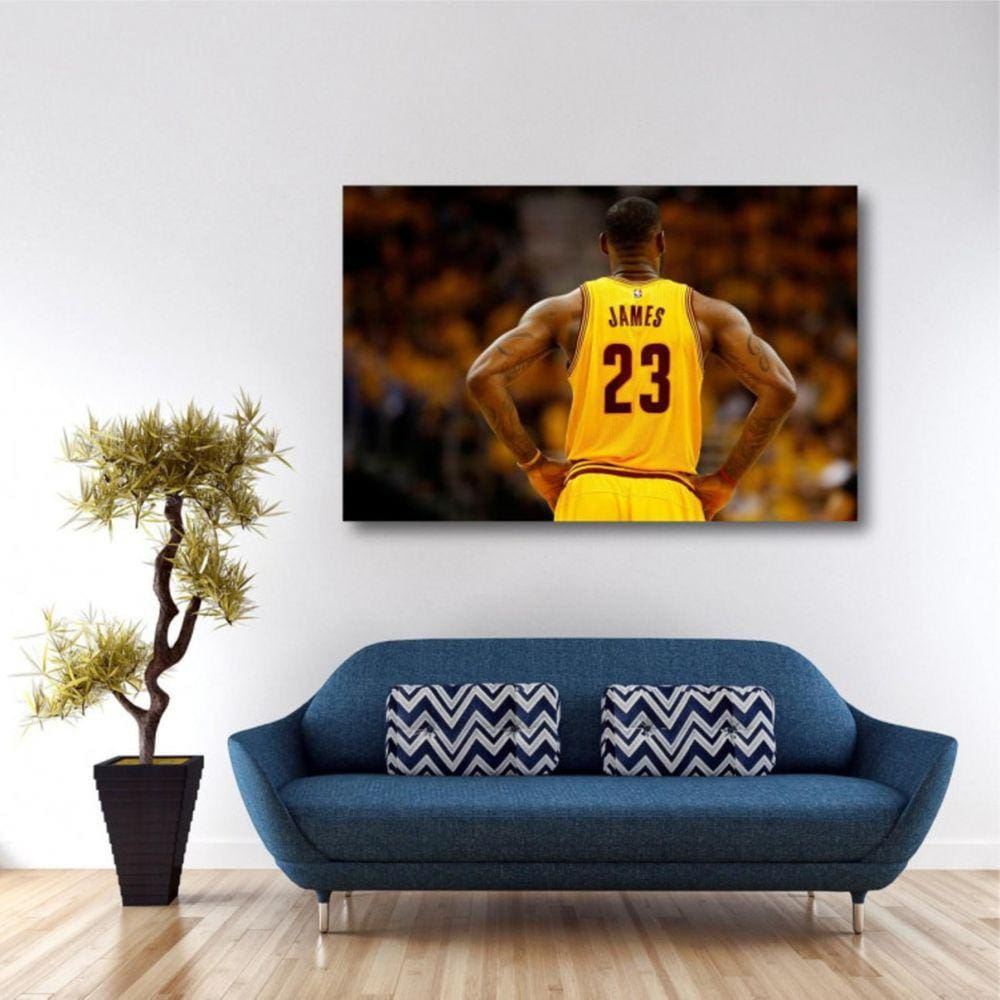 Quadro LeBron James Cavs decorativo com Tela em Tecido