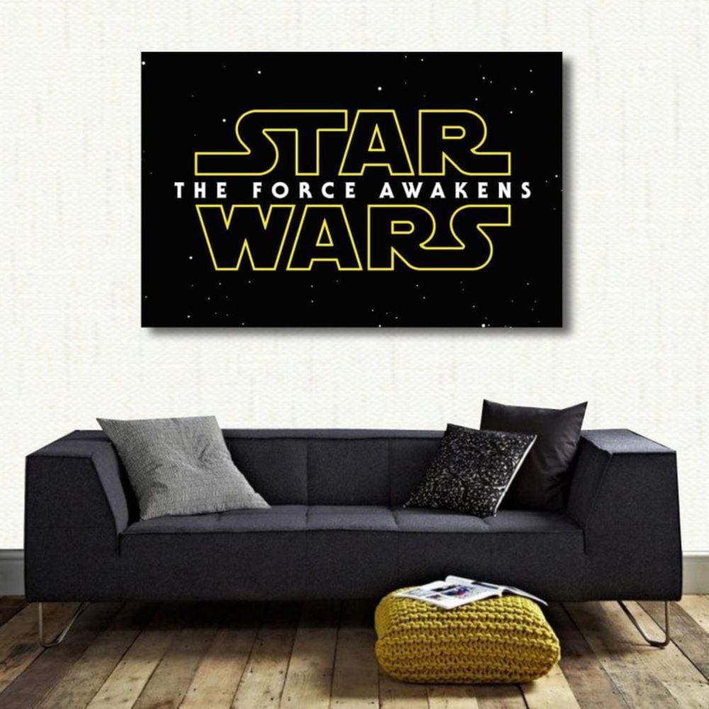 Quadro decorativo Star Warts The Force Awakens Tela de Tecid