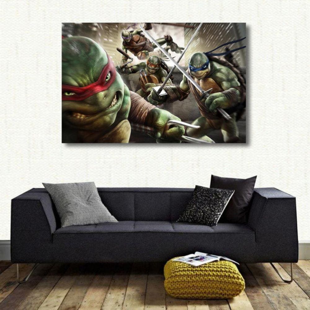 Quadro decorativo Tartarugas Ninja com Tela em Tecido