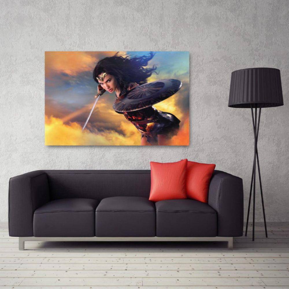 Quadro decorativo Mulher Maravilha - Heróis - Tela em Tecido