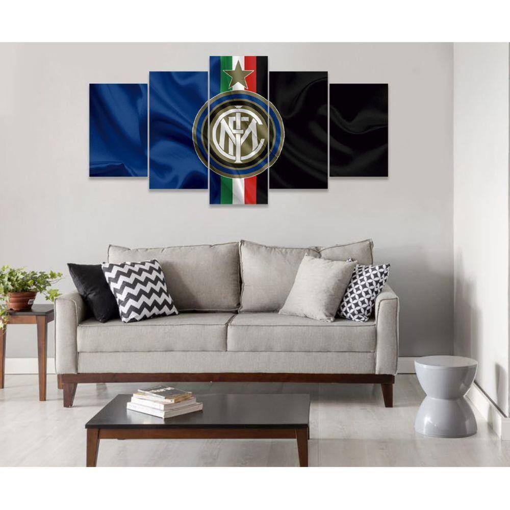 Quadro Decorativo Sala Quarto Escritório Inter Milan Fundo