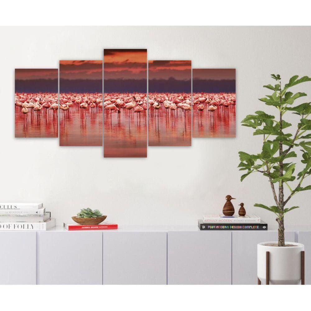 Quadro Decorativo Sala Quarto Escritório Flamingos Laranja