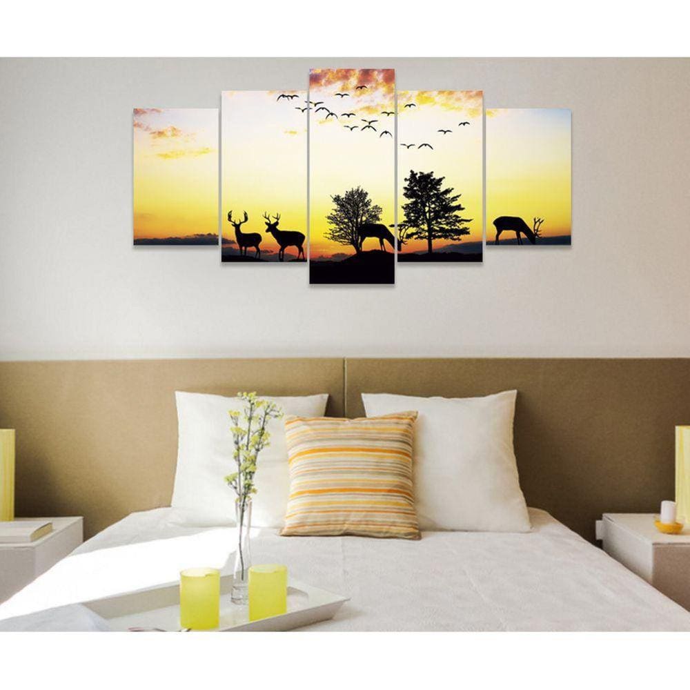 Quadro Decorativo Sala Quarto Escritório Animais Por do Sol