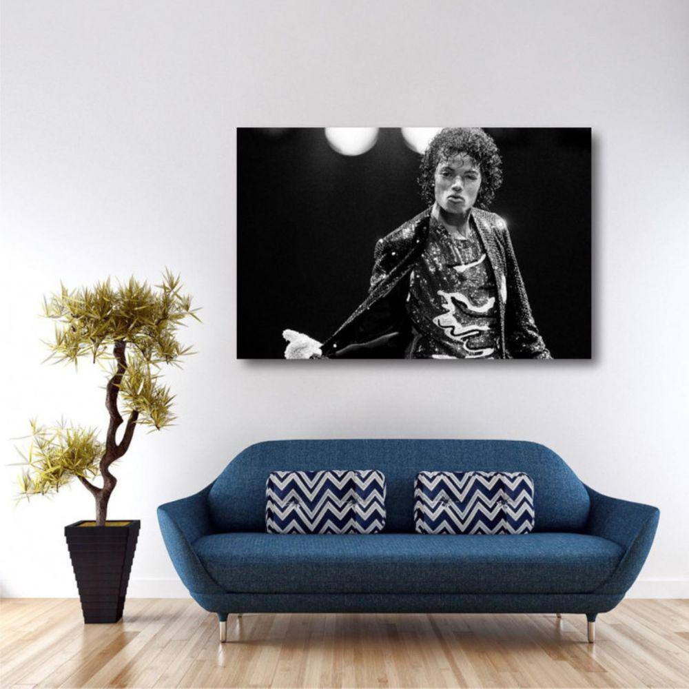Quadro Michael Jackson Show decorativo com Tela em Tecido